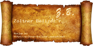 Zoltner Belizár névjegykártya
